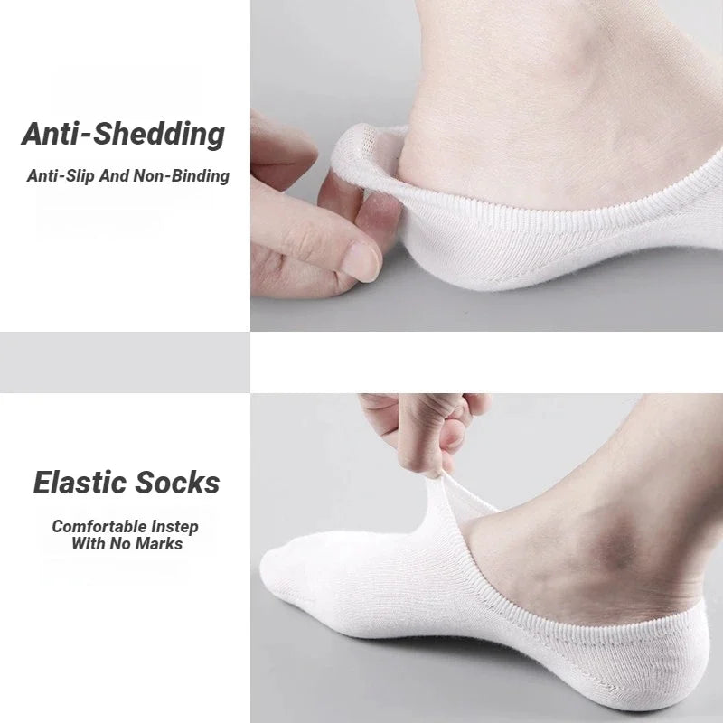5 Pairs Men Invisible Boat Socks Non Slip Low Cut Ankle Socks Daily Casual Wear Comfort Compression Socks Fashion Breathable