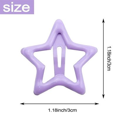 Girls Hair Clips – Colorful Star Snap Barrettes