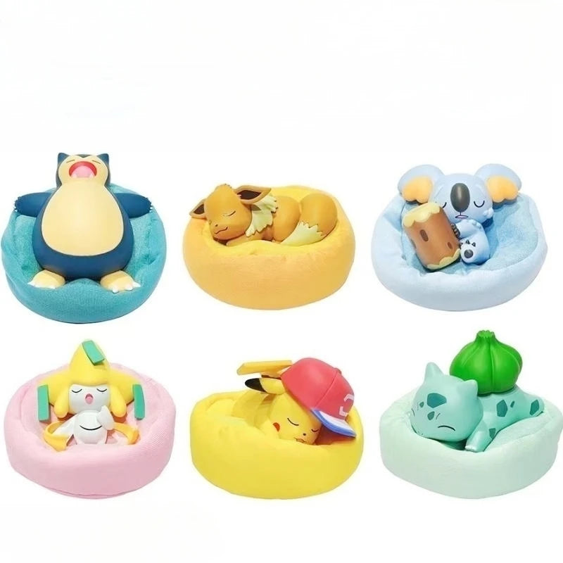 6-Piece Mini PVC Figure Set – 5–8cm Sleeping Pose Models
