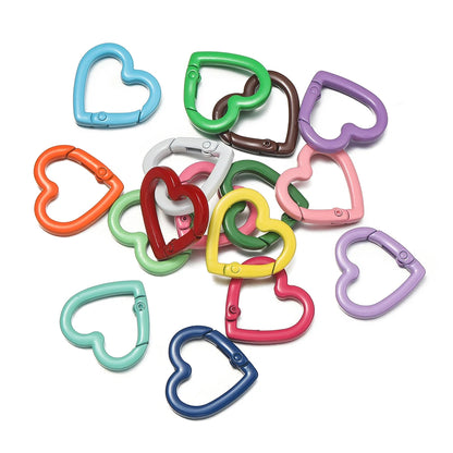 Heart Carabiner Keychain Clip, Metal Spring Clasp for DIY Crafts