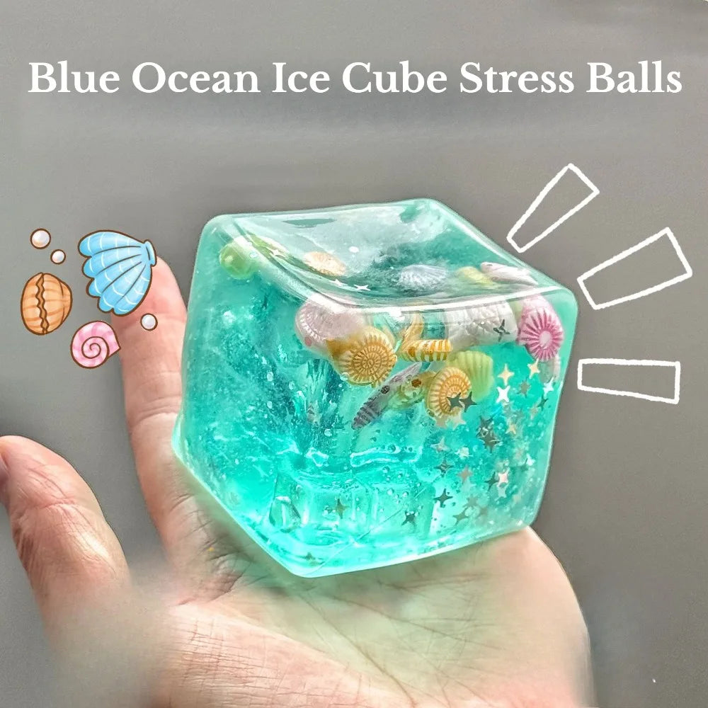 Ocean Shells Squishy Fidget Toy – Slow-Rise Sensory Squeeze Cube