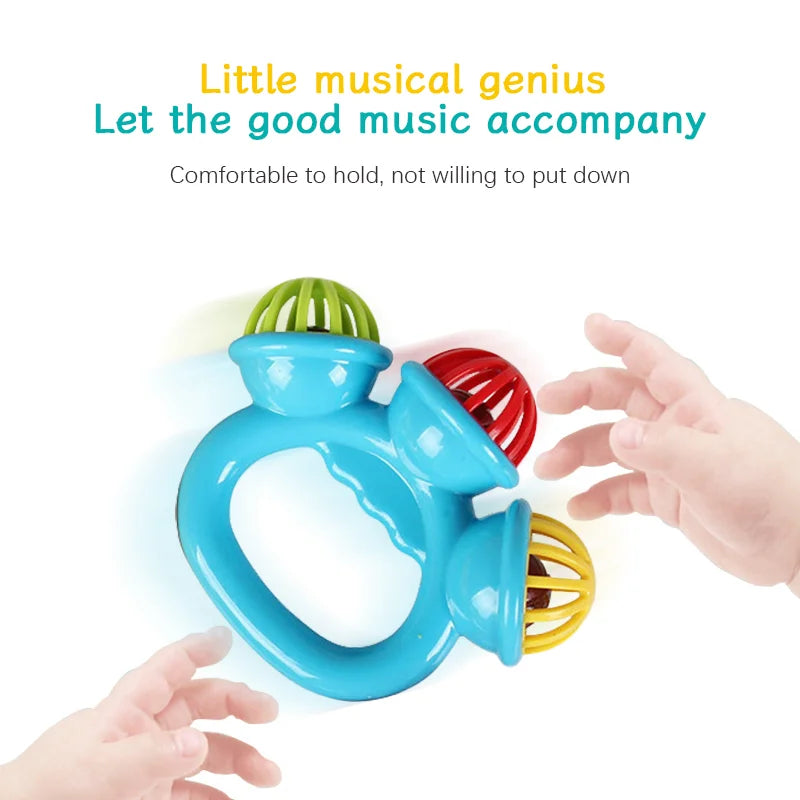 Baby Rattle Toy – Grasping Sensory Bell for Infants
