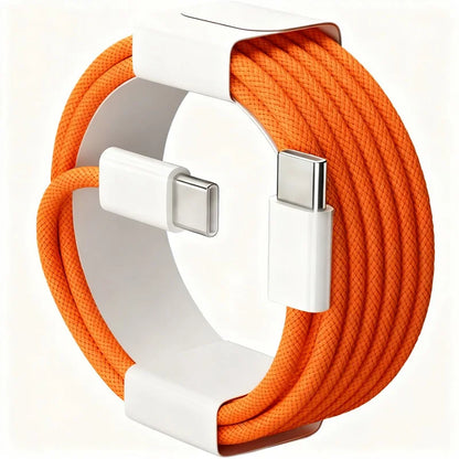 60W PD Nylon Braided USB-C to USB C Fast Charger Cable For iPhone 17 16 15 /Pro Max Compatibility Samsung Type C Fast Charging