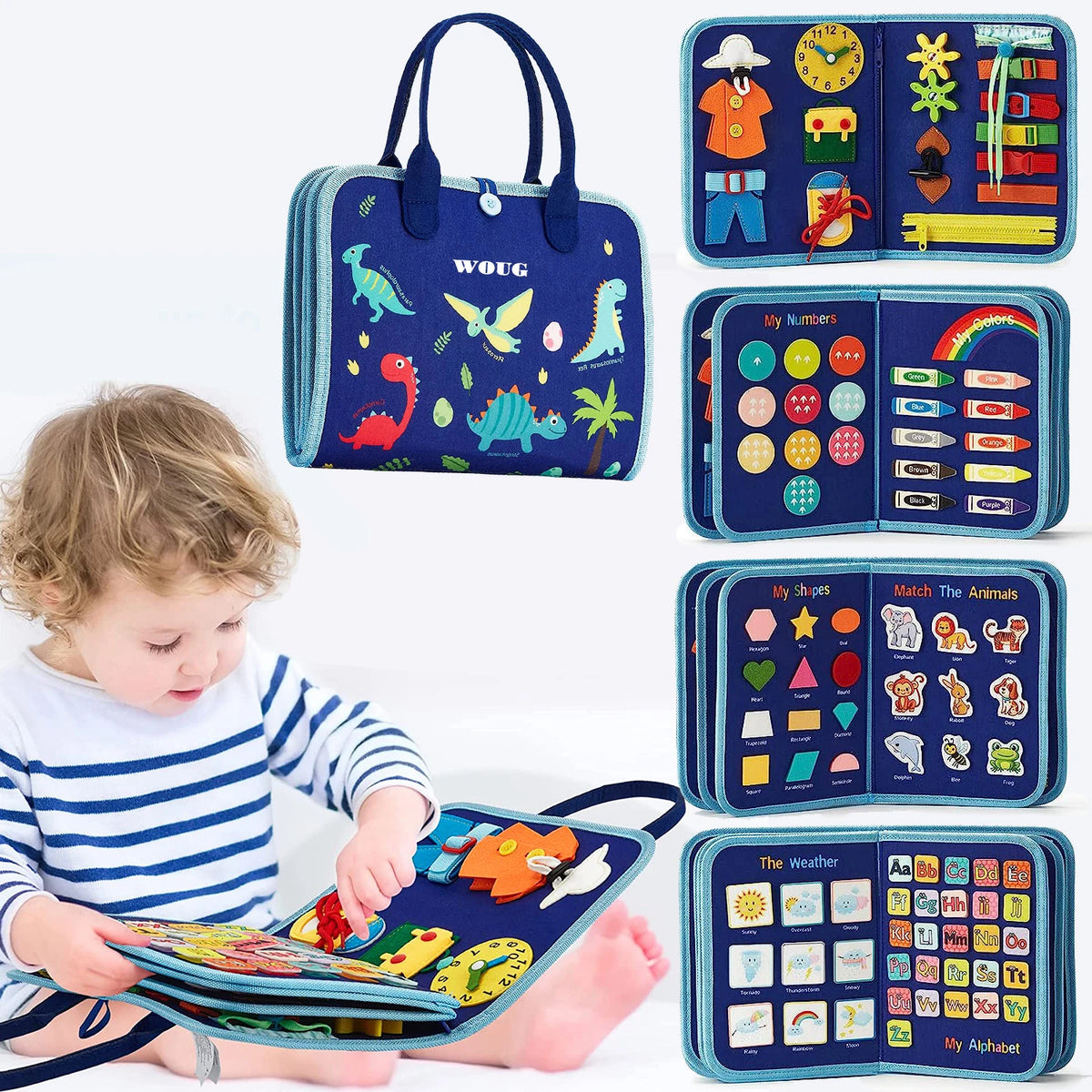 Montessori Busy Board – Toddler Sensory Activity & Learning Toy