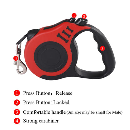 Retractable Dog Leash for Small Dogs, 3m or 5m Nylon Lead