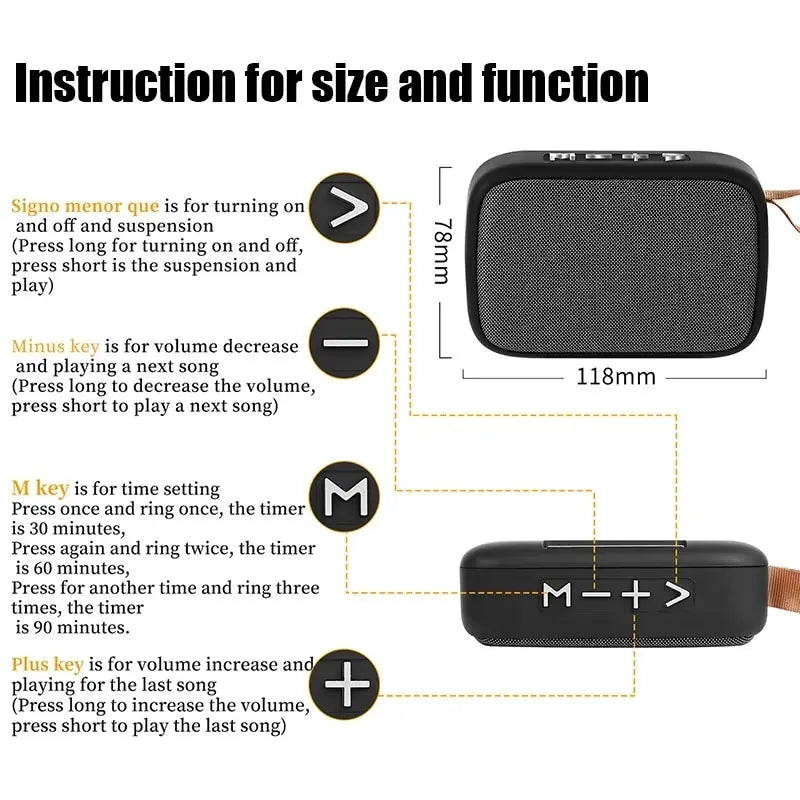 Portable Bluetooth Speaker Mini Wireless Outdoor Speaker with TF Card