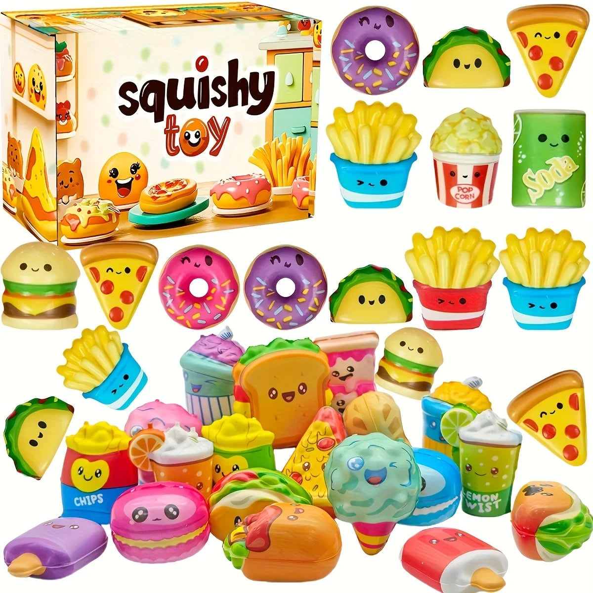 10-Piece Mini Food Squishy Toys – Slow-Rising Squeeze Set