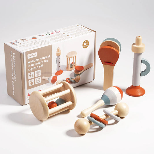 Wooden Bell Toy for Kids – Handheld Musical Rattle for Early Learning