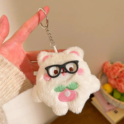 Plush Cat Keychain – Multicolor Couple Bag Charm