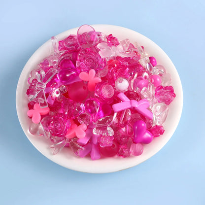1bag Mixing Style Candy Color Acrylic Beads For DIY Handmade Bracelet Jewelry Making Phone Chain Accessories