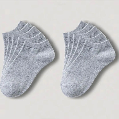 1-20pairs Wholesale Unisex Socks, Breathable Sports Socks, Solid Color Boat Socks, Comfortable Cotton Ankle Socks, White