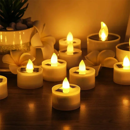 Solar Tea Light Candles – Waterproof Flameless LED Lights