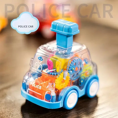 Transparent Gear Toy Car – Press and Go Inertial Vehicle
