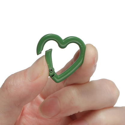 Heart Carabiner Clips, Metal Spring Clasp Keychain Hooks 5pcs