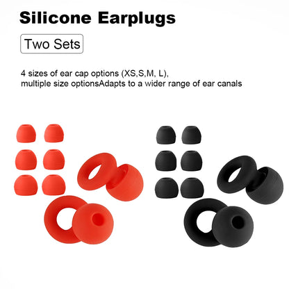 Quiet Ear Plugs for Noise Reduction – Super Soft, Reusable Hearing Protection for Sleep,Swim, Work 8 Ear Tips in XS/S/M/L