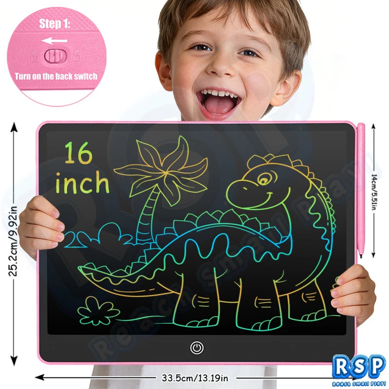 LCD Writing Tablet for Kids – Color Drawing Board 8.5-16 Inch