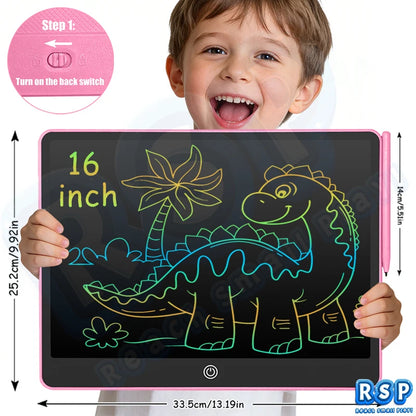 LCD Writing Tablet for Kids – Color Drawing Board 8.5-16 Inch