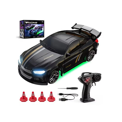 1:64 Mini RC Drift Car with 4WD, LED Lights and USB-C Charging