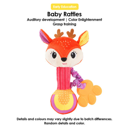Soft Baby Rattle – Stuffed Animal Sensory & Crinkle Toy