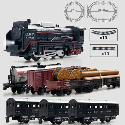 Christmas Train Track Set with Lights – Freight Train Toy