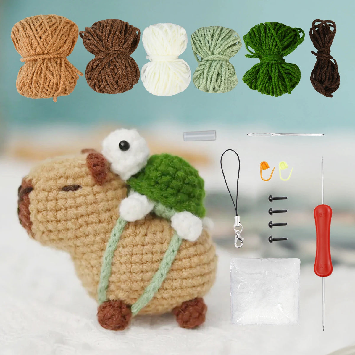 Capybara Crochet Kit – Beginner Animal Crochet Craft Set
