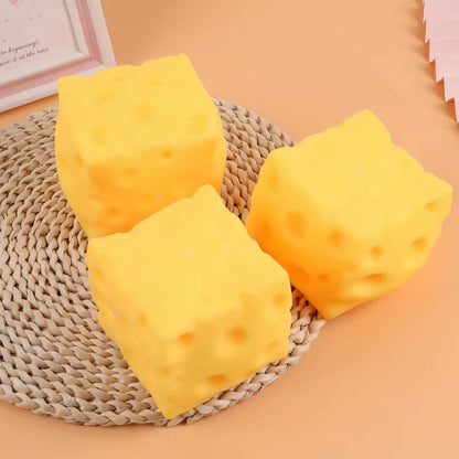 Giant Cheese Squishy Toy – Slow-Rising Squeeze Fidget