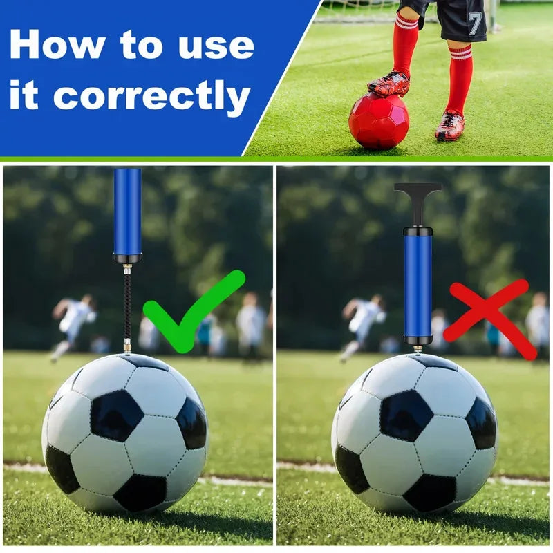Ball Pump Portable Ball Inflator with Needle & Nozzle for Sports