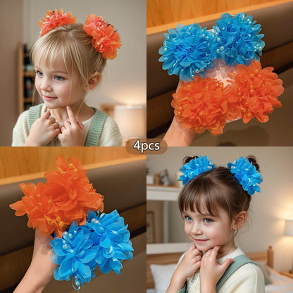 2 little girls pink cute headband hair accessories for children