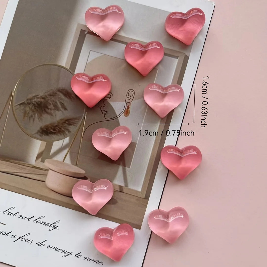 Cartoon Fridge Magnets Set – 10PCS Cute Heart-Shaped Decorations