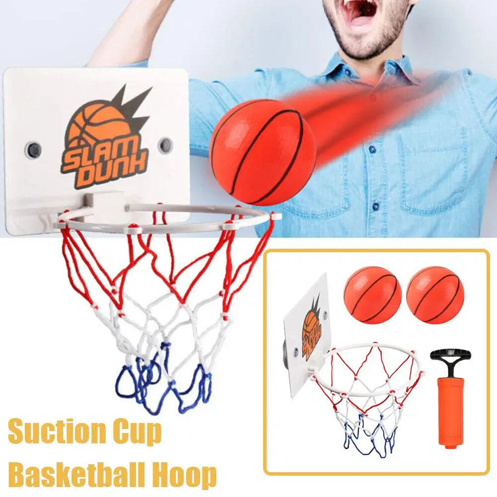 Mini Basketball Hoop Indoor Suction Cup Door Hoop with 2 Balls