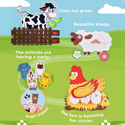 Montessori Busy Book – Farm Animal Activity Toy for Preschool Kids