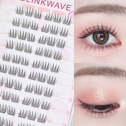 No Glue Needed Idol False Eyelashes Large Capacity 7-9mm Self Adhesive Eyelashes tweezers DIY Lash Extension Cluster Lashes