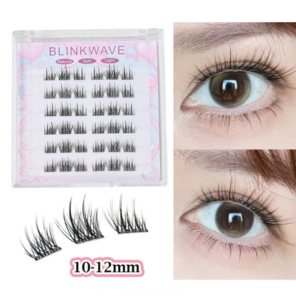 No Glue Needed Idol False Eyelashes Large Capacity 7-9mm Self Adhesive Eyelashes tweezers DIY Lash Extension Cluster Lashes