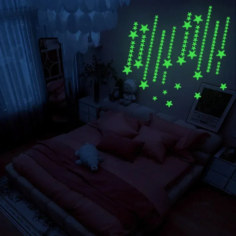 Glow in the Dark Star Stickers – Kids Room Wall Decals