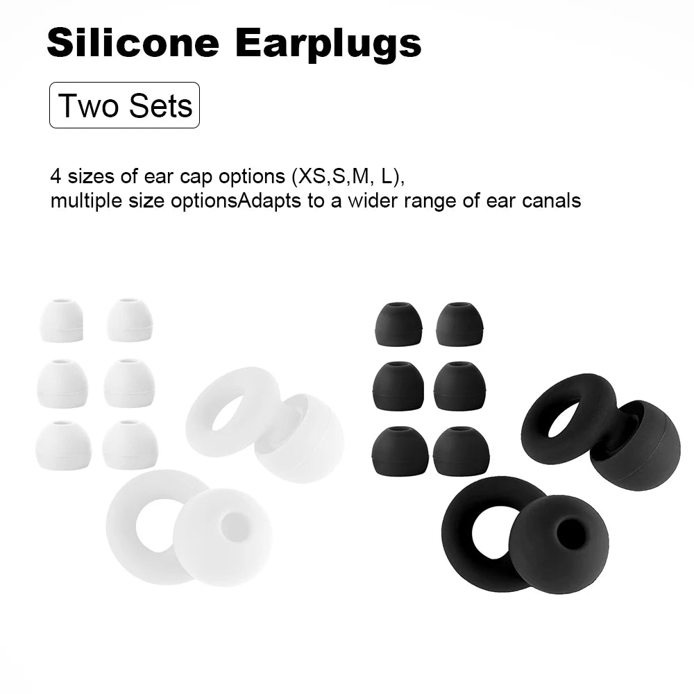Quiet Ear Plugs for Noise Reduction – Super Soft, Reusable Hearing Protection for Sleep,Swim, Work 8 Ear Tips in XS/S/M/L