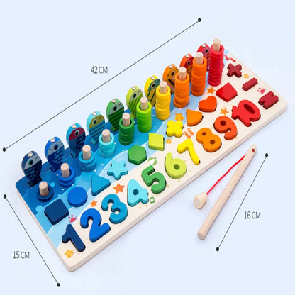 Montessori Learning Toy – Wooden Shape Matching & Math Game