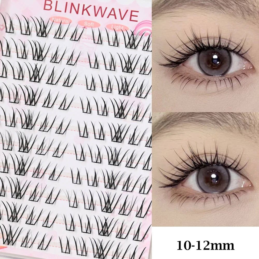 No Glue Needed Idol False Eyelashes Large Capacity 7-9mm Self Adhesive Eyelashes tweezers DIY Lash Extension Cluster Lashes