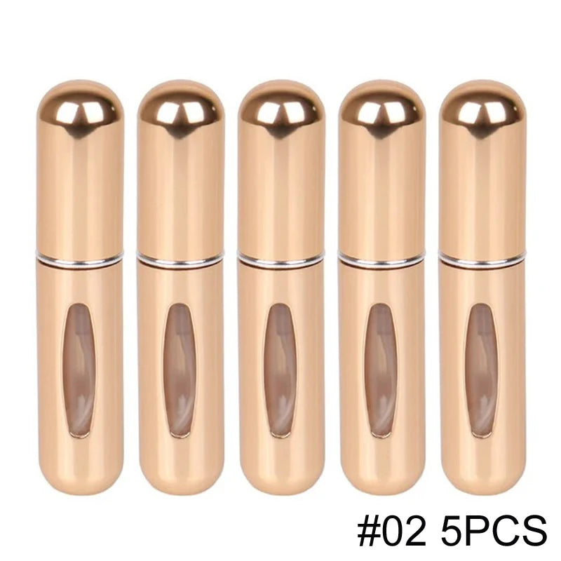 5ml Portable Refillable Spray Bottle Plastic liner Perfume Atomizer Mini Sample Bottle For Cosmetics Travel Empty Container
