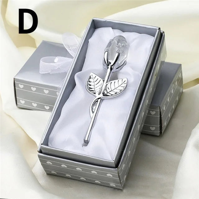 Crystal Rose Figurine – Glass Flower Decoration & Gift