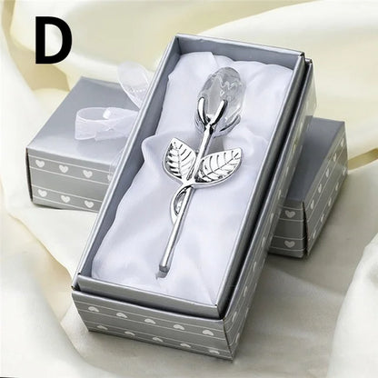 Crystal Rose Figurine – Glass Flower Decoration & Gift