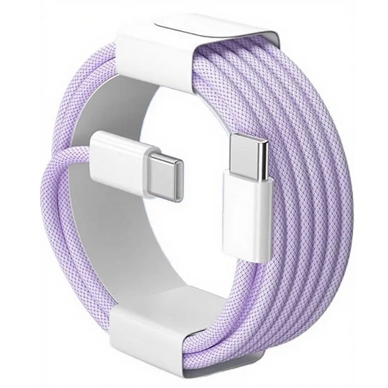 60W PD Nylon Braided USB-C to USB C Fast Charger Cable For iPhone 17 16 15 /Pro Max Compatibility Samsung Type C Fast Charging
