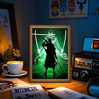 Anime Light Painting Photo Frame with 3-Color LED Night Light