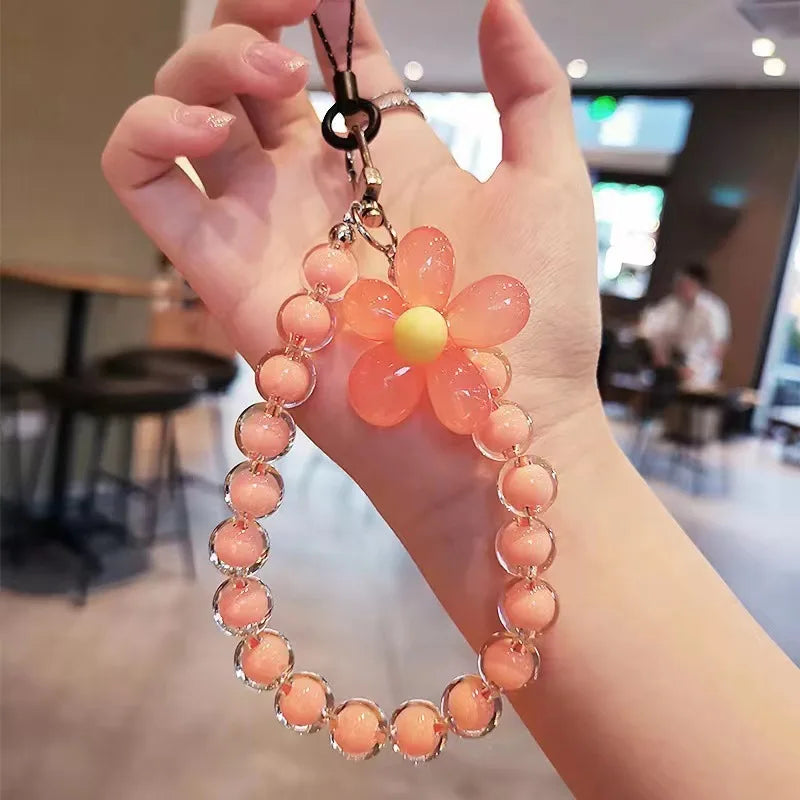 Phone Wrist Lanyard, Colorful Beaded Mobile Phone Strap