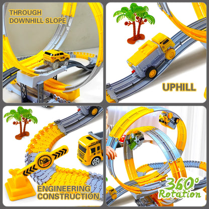 Dinosaur Race Track Toy Set – Flexible Track with Mini Car