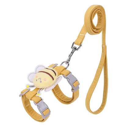 Cat Harness and Leash – Adjustable Bee-Themed Walking Set