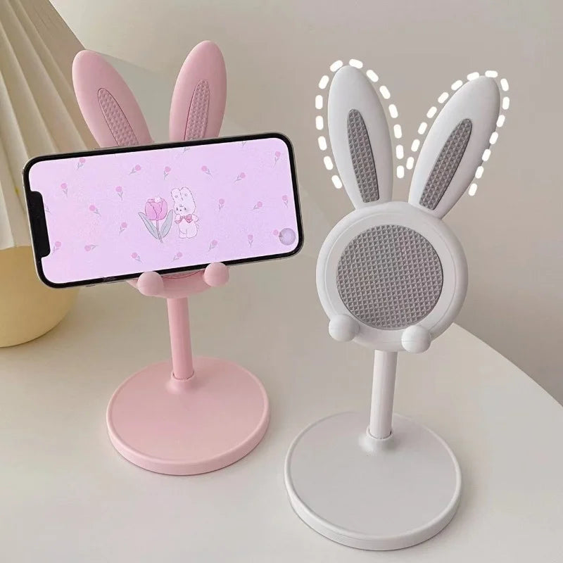 Adjustable Phone Stand – Cute Rabbit Desktop Holder for Phone & Tablet