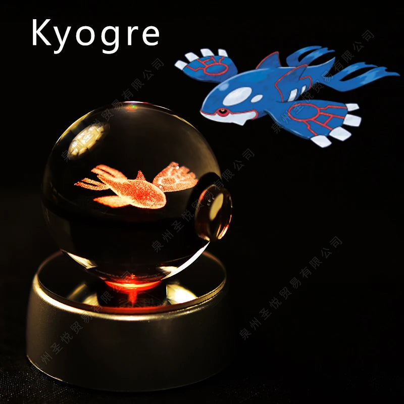 3D Crystal Ball Night Light – LED Glass Lamp with Colorful Base