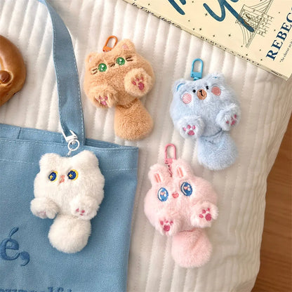 Plush Cat Bag Charm – Cute Cartoon Backpack Pendant