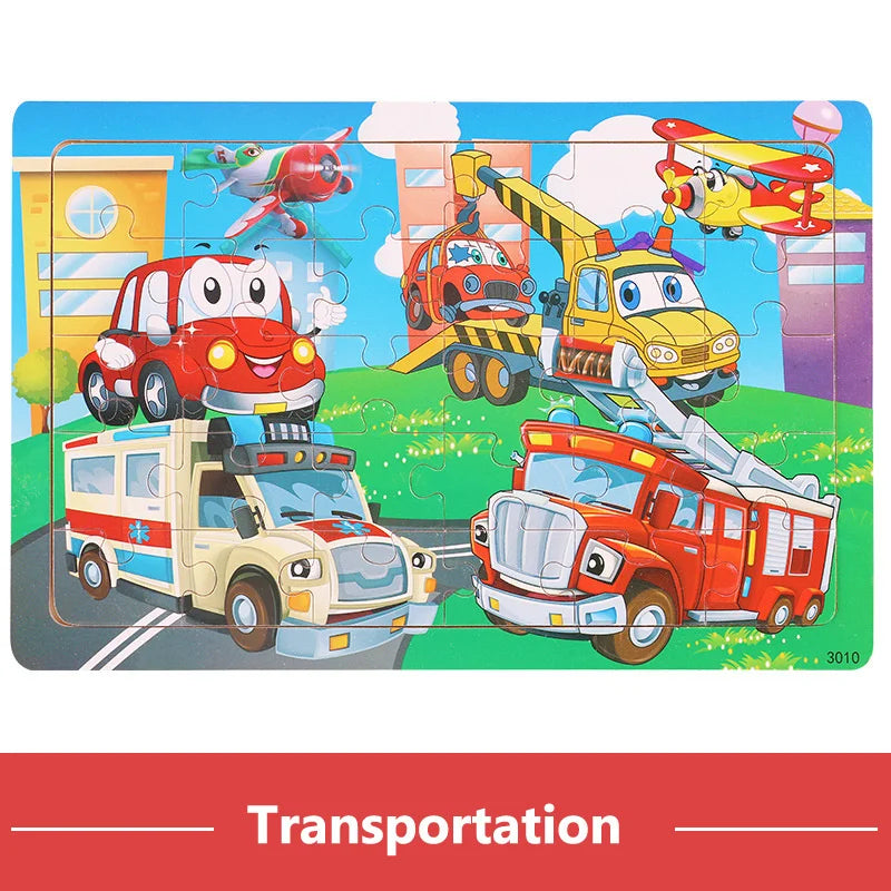 Wooden Puzzle Toys 30-Piece Animal Jigsaw Puzzle for Kids