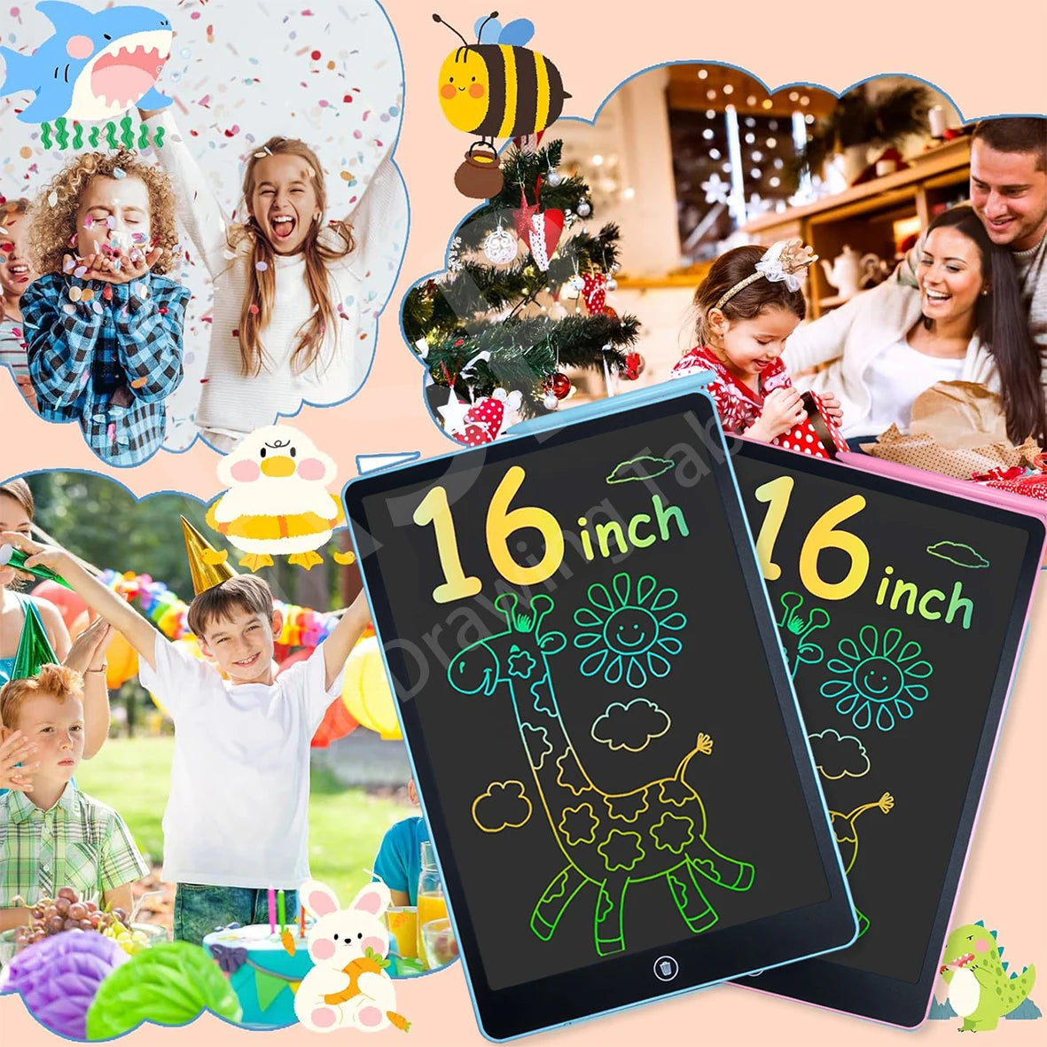 LCD Writing Tablet for Kids – Colorful Drawing Board, 4.5–16 Inch